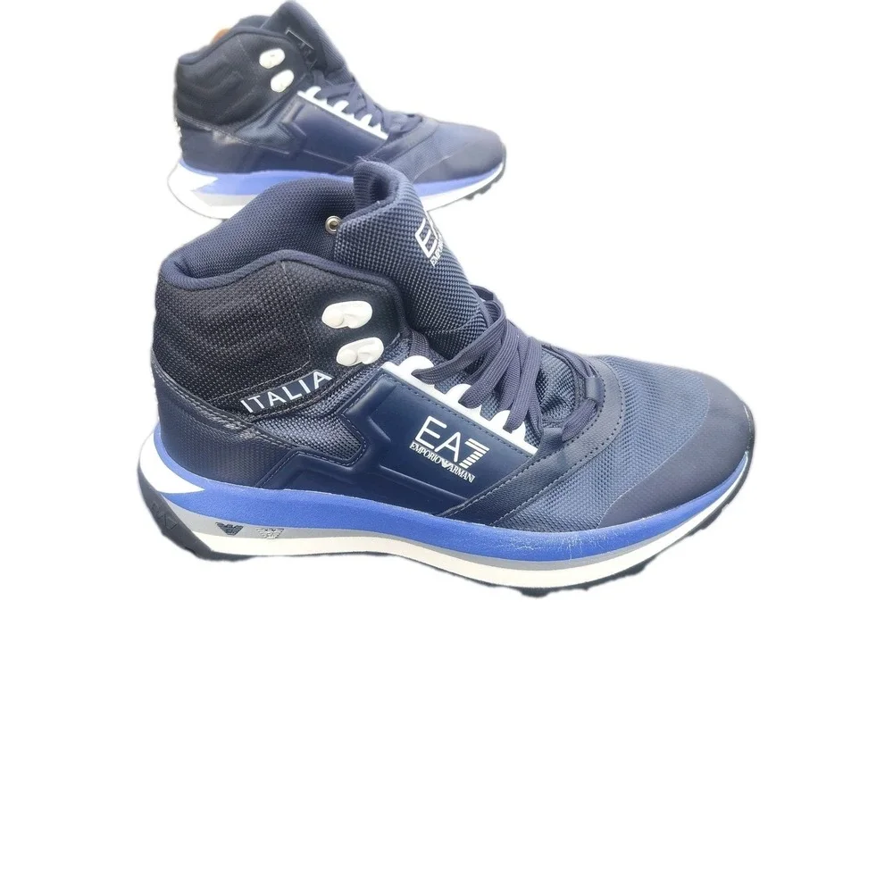 EA7 Emporio Armani High Top Lace Up Sneakers Navy‎ Blue X8Z034 XK287